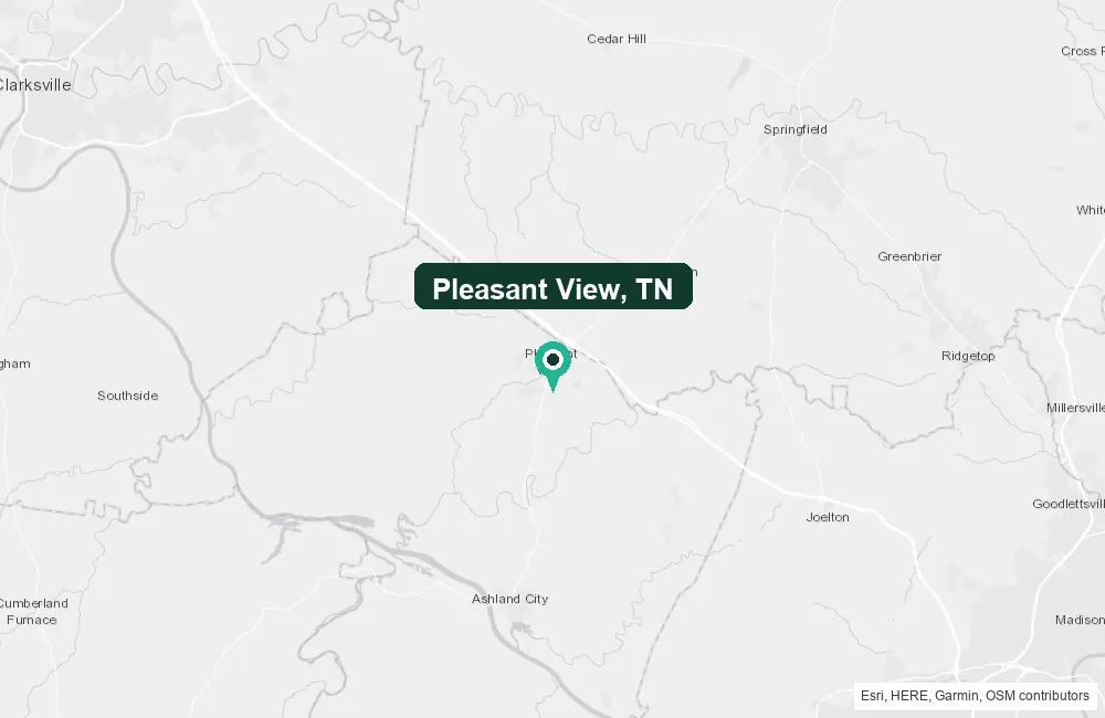 Map of Pleasant View, Tennessee and the surrounding Cheatham County area service area